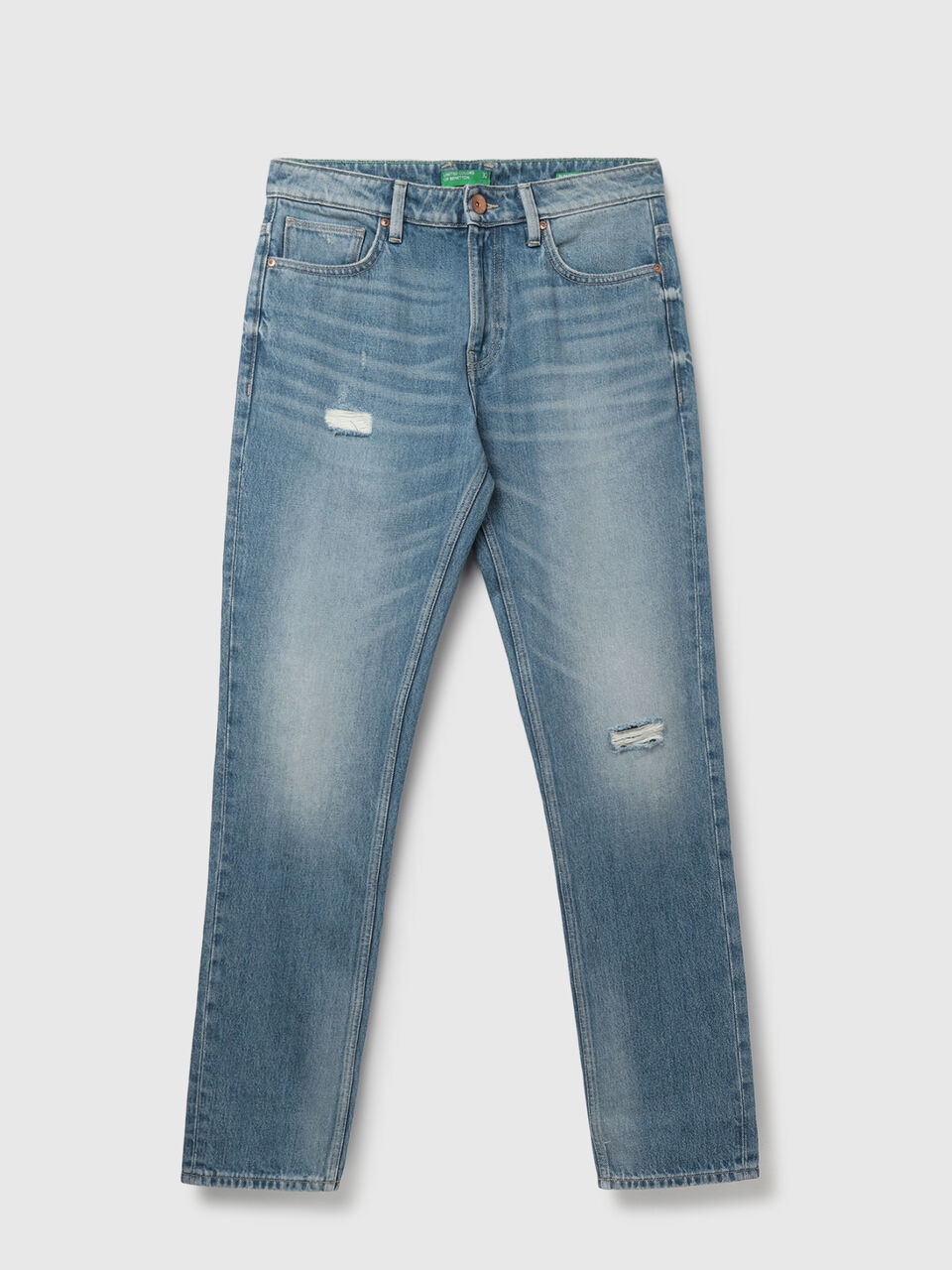 SLIM STRAIGHT MID BLUE 90'S LOOK JEANS image number 1