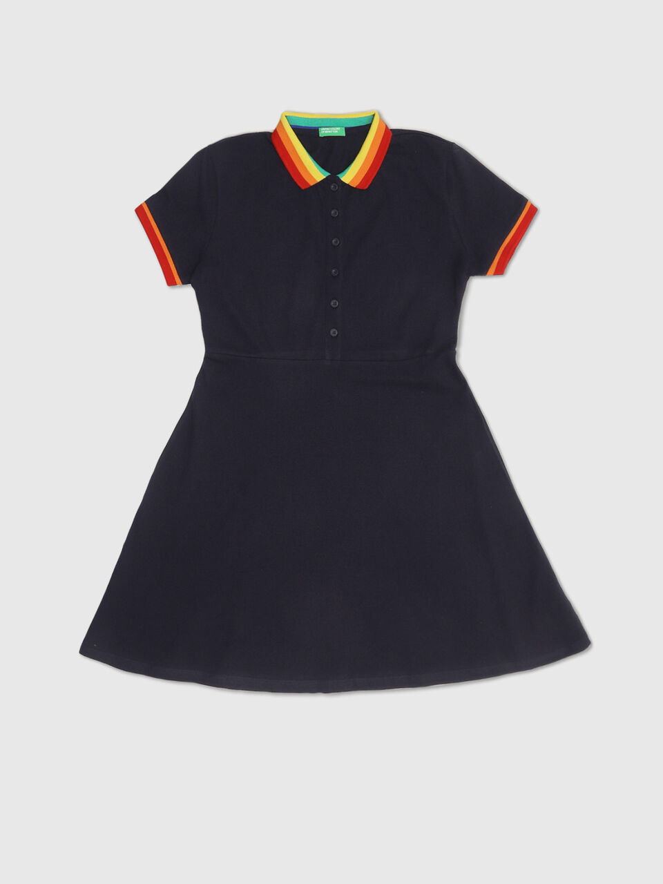 Short Sleeve Fit And Flare Polo Dress image number 1