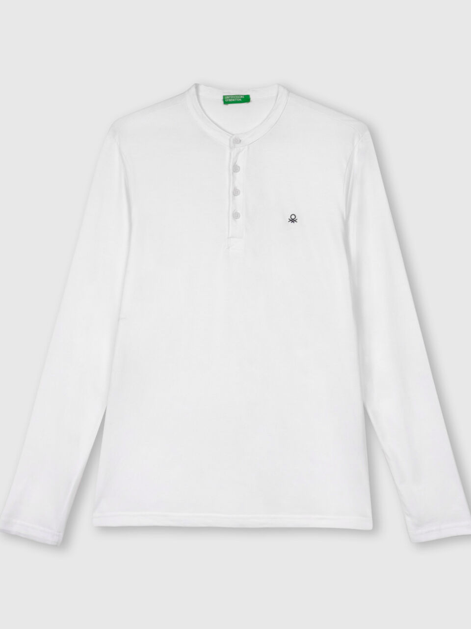 Full Sleeve Solid Henley Collar T Shirt image number 1