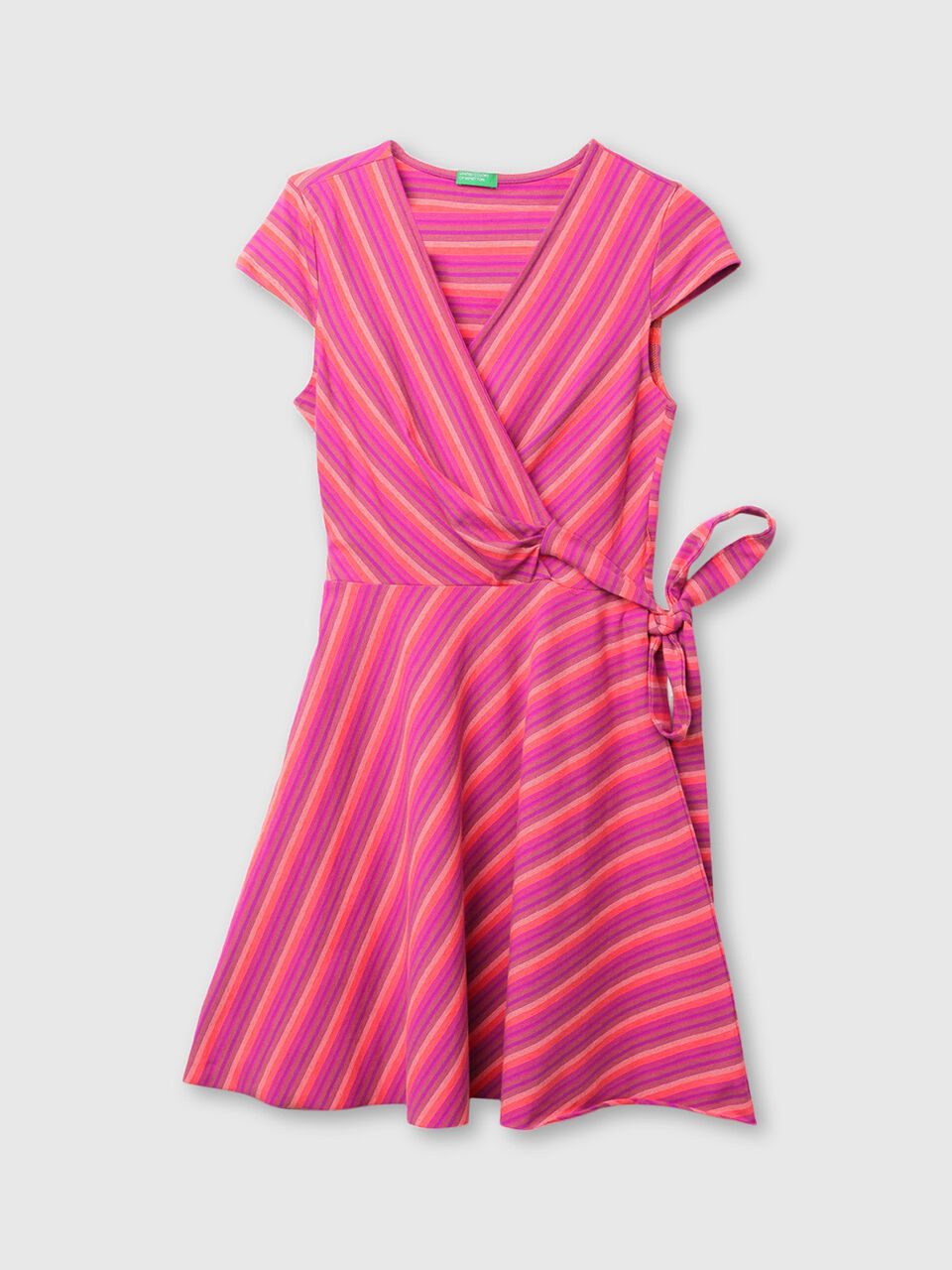 Pure Cotton Wrap Dress with Cap Sleeves image number 1