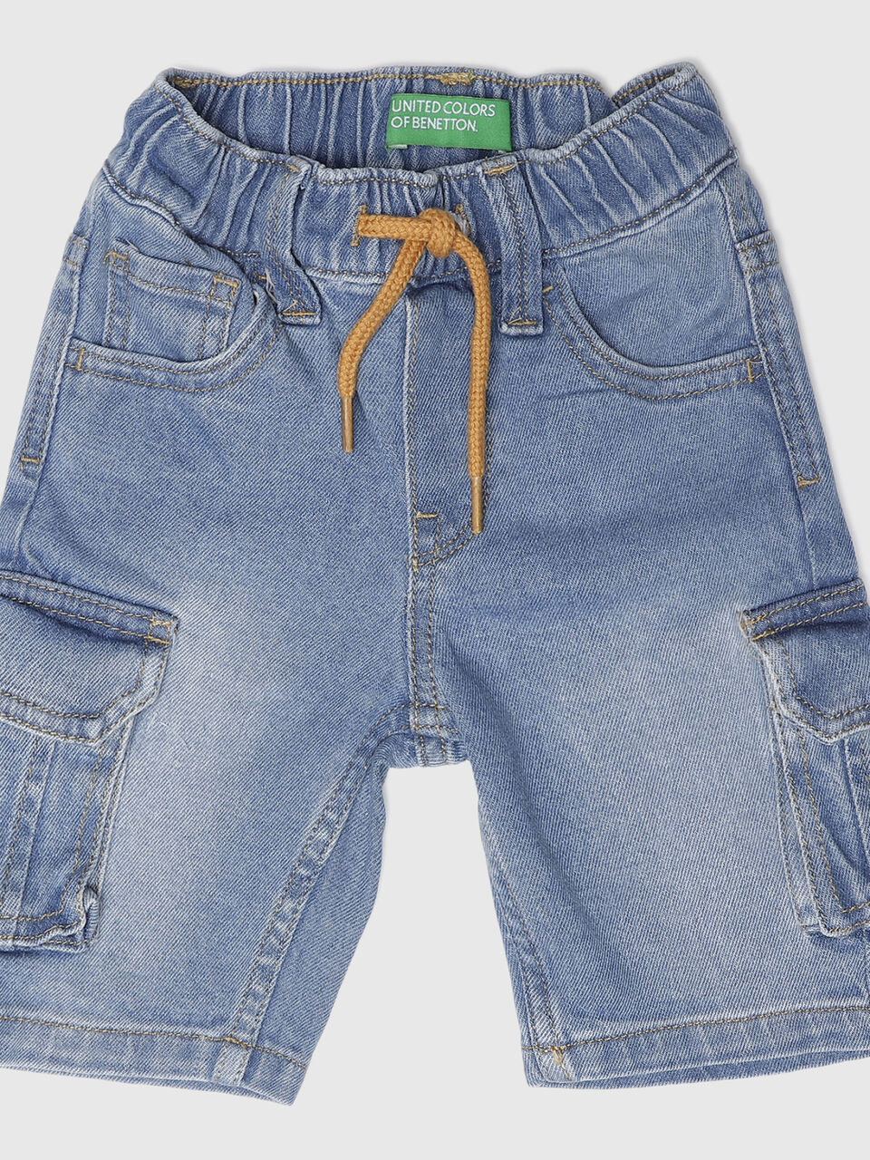Cargo Blue Denim Shorts-Solid image number 1