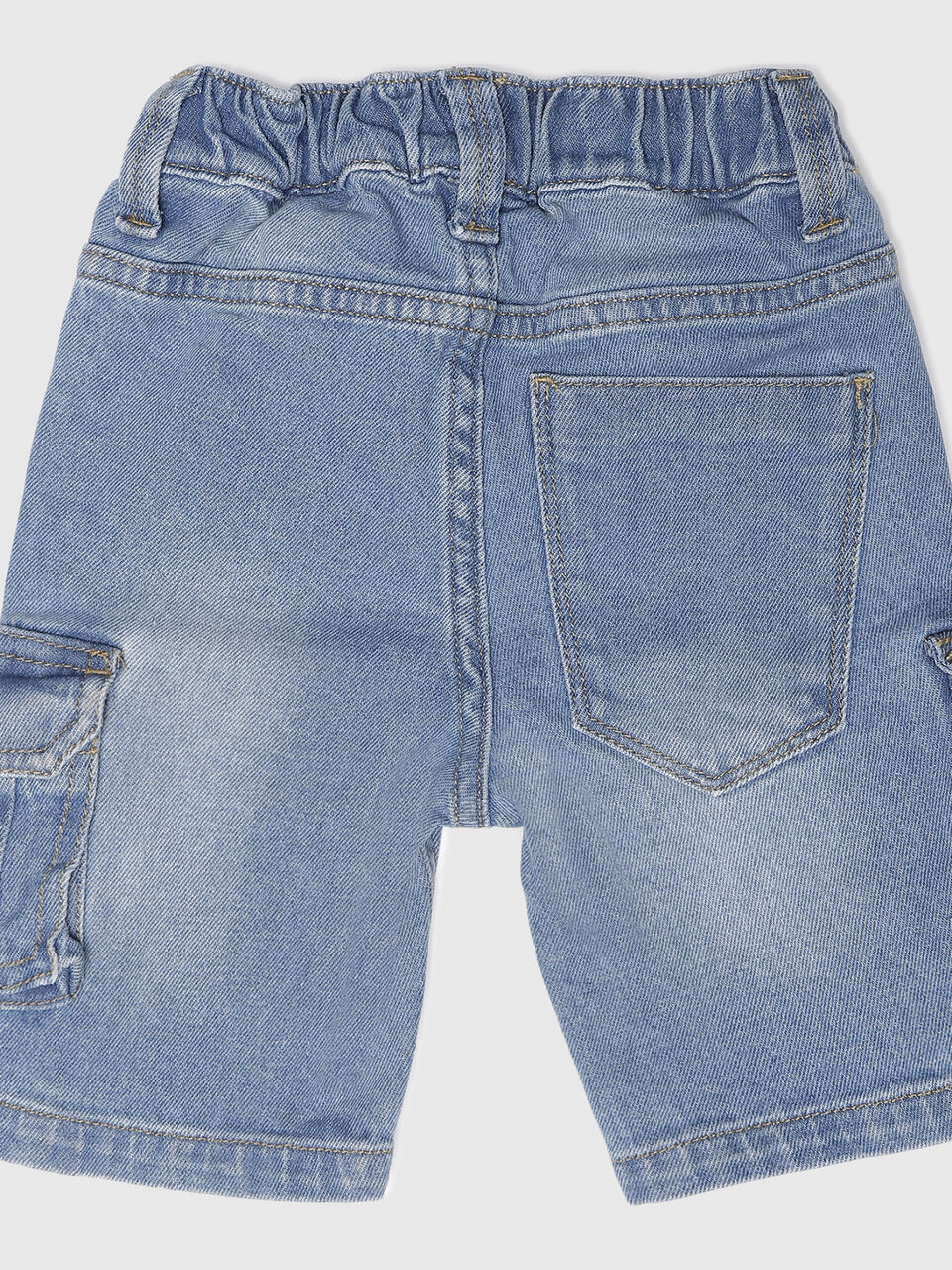 Cargo Blue Denim Shorts-Solid image number 2