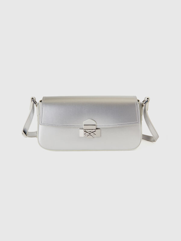 Bolso baguette con efecto charol Mujer
