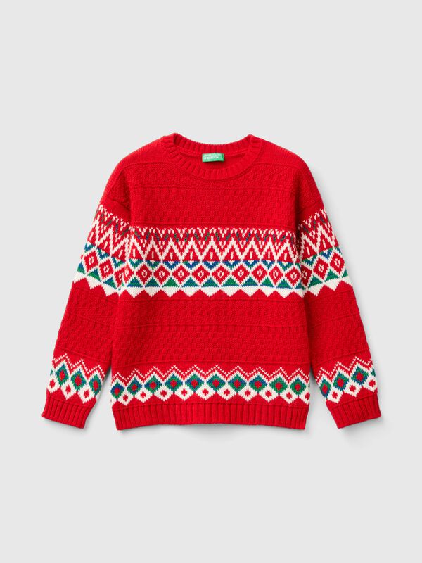 Jersey de jacquard de lana mixta Niño