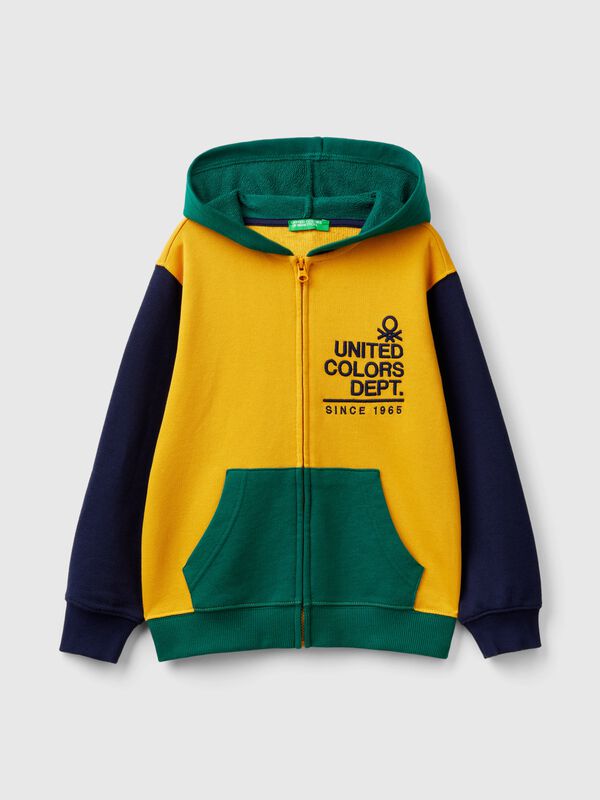 Sudadera con cremallera y bordado de logotipo Niño