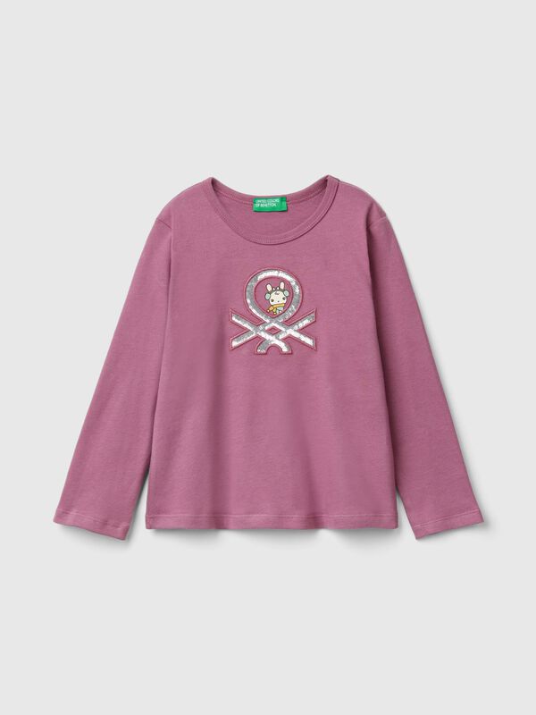 Camiseta con estampado y lentejuelas Niña