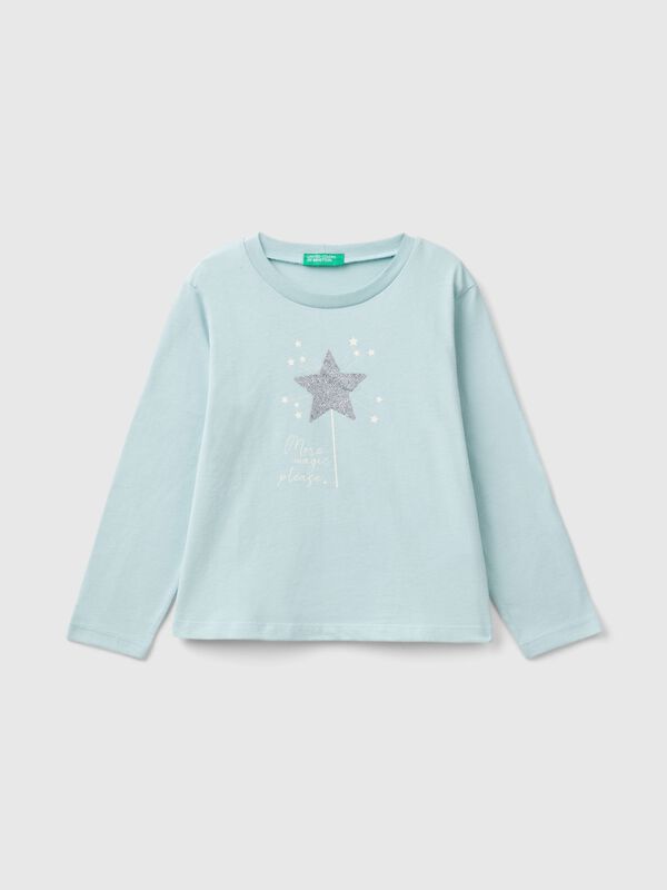 Camiseta con estampado de glitter Niña