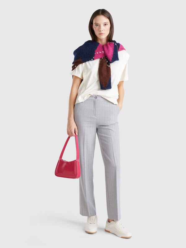 Pantalón recto de viscosa mixta Mujer