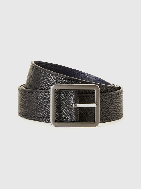 Cinturón reversible de tejido revestido Hombre