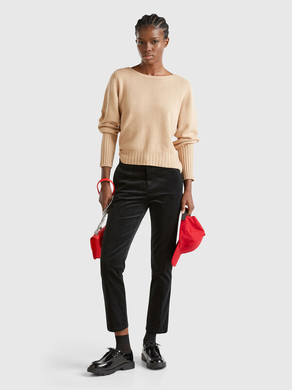 Pantalones chinos de pana elástica Mujer