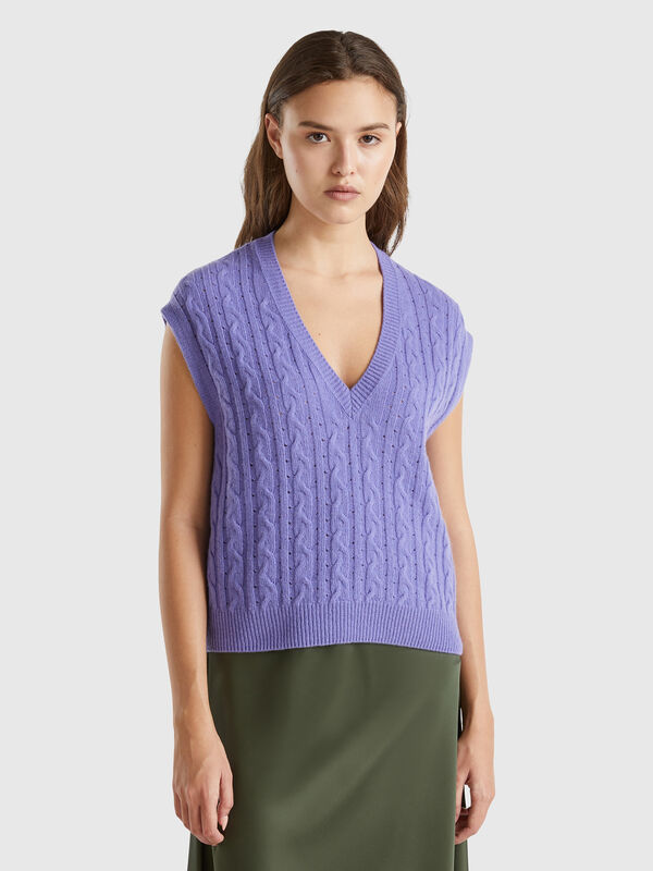 Chaleco boxy fit con ochos y perforaciones Mujer