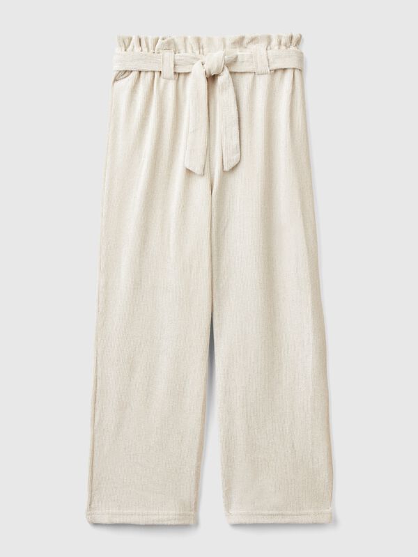 Pantalón wide fit con lúrex Niña