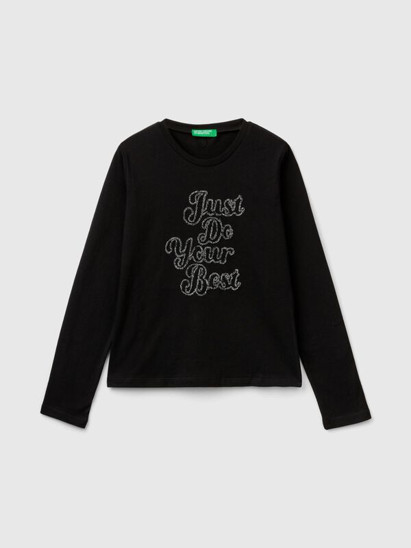 Camiseta con bordado de lúrex Niña