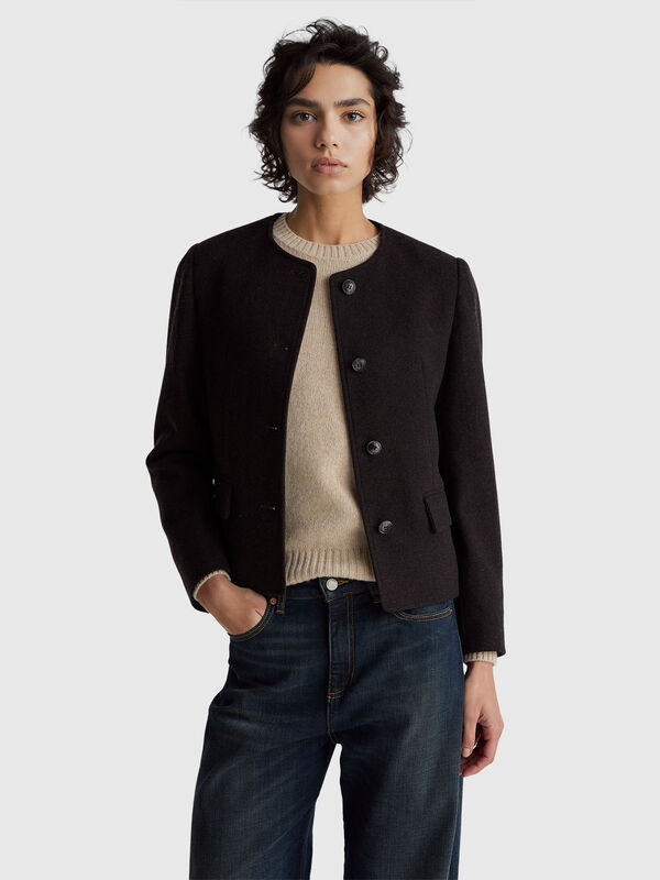 Chaqueta de mezcla de lana Mujer