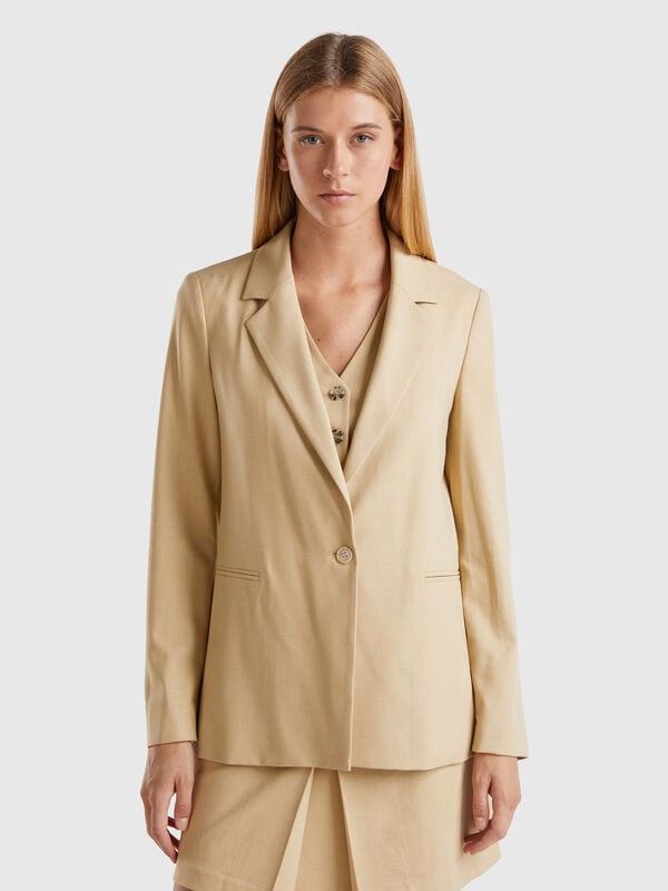 Blazer de viscosa mixta elástica Mujer