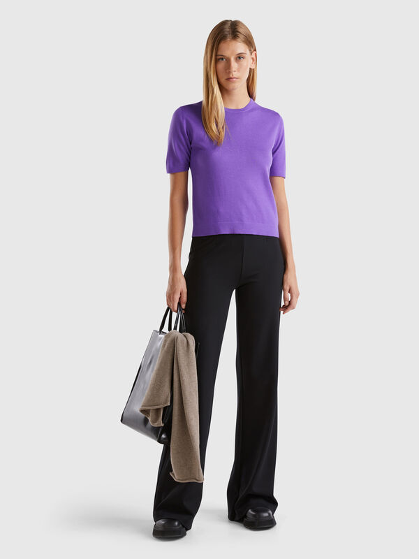 Pantalón de mezcla de viscosa elástica Mujer