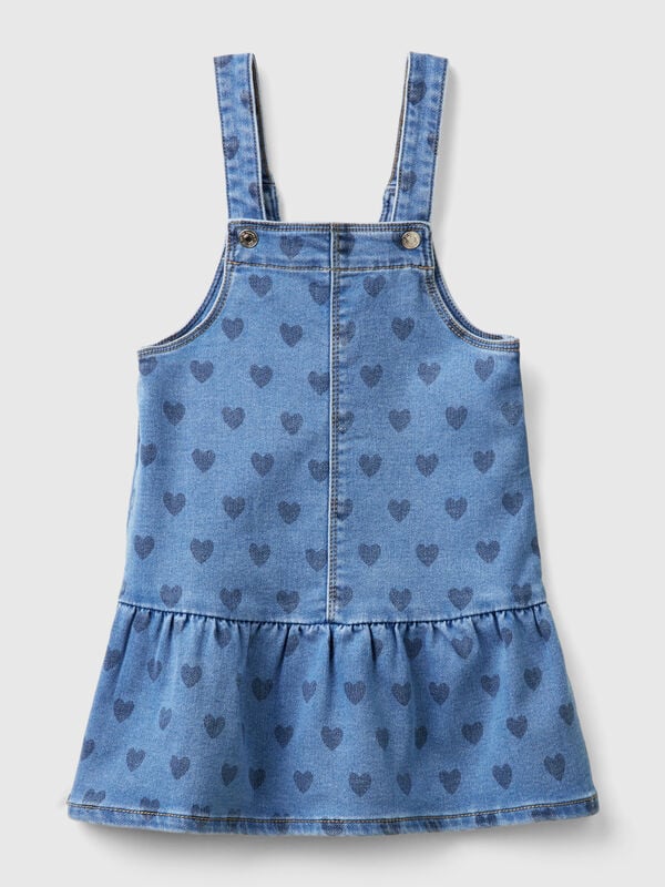 Falda peto vaquera con corazones Niña