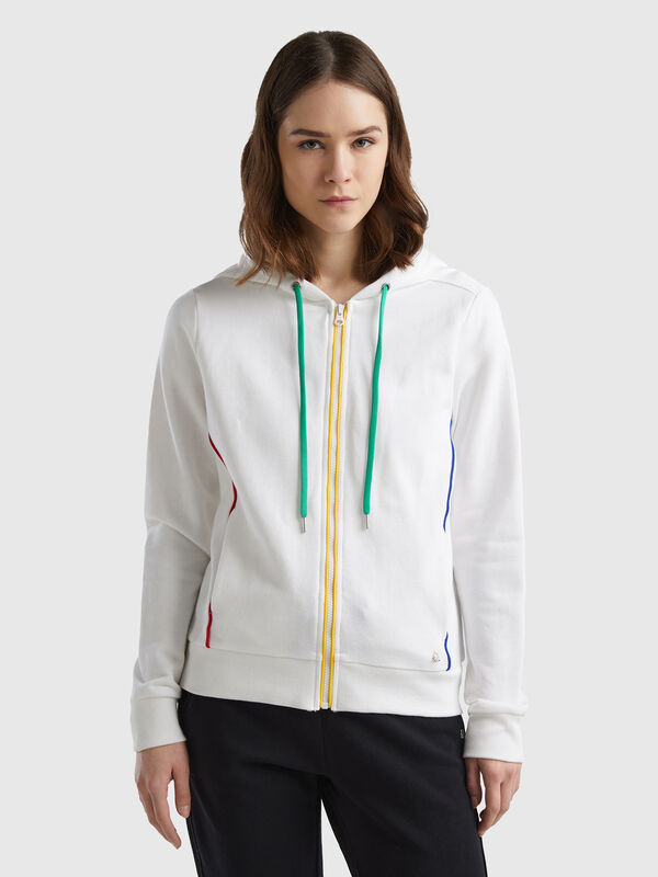 Sudadera de 100 % algodón con cremallera y capucha Mujer