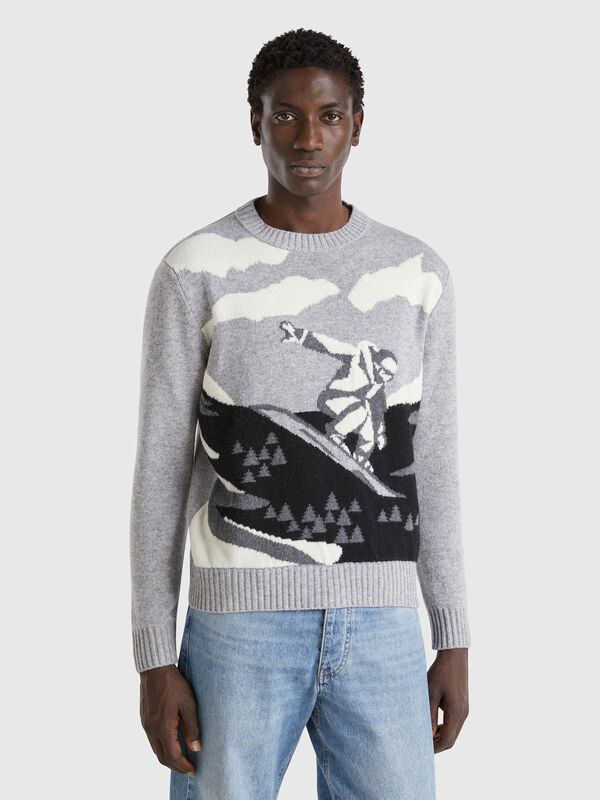 Jersey con estampado de esquí Hombre