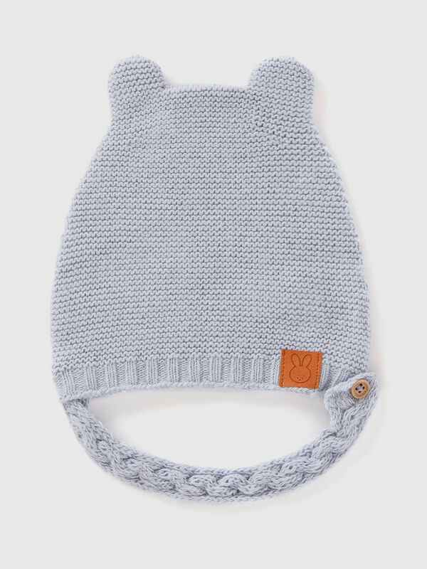 Gorro con orehas en mezcla de lana reciclada Recién nacidos
