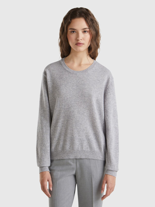 Jersey relaxed fit de pura lana merina Mujer