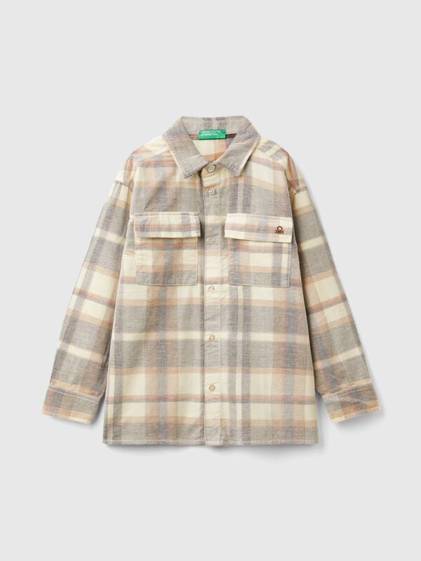 Camisa de tartán de pana Niño