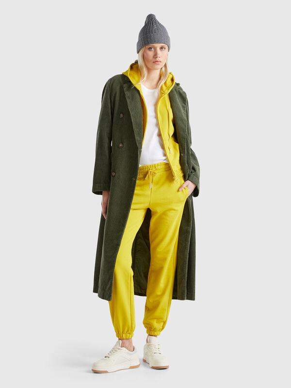 Pantalón de felpa con cordón de ajuste Mujer