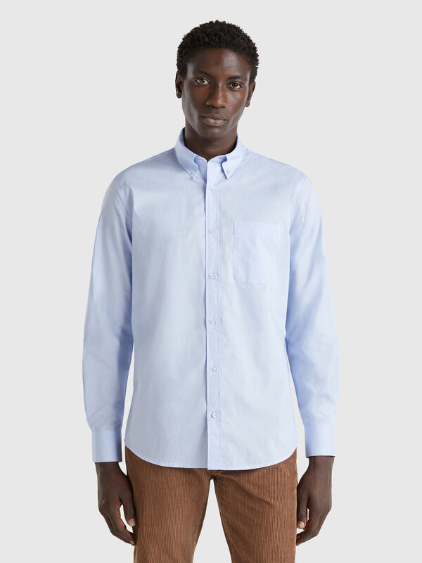 Camisa abotonada de algodón orgánico Hombre