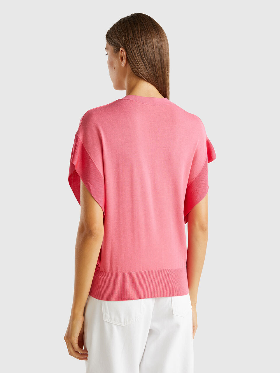 S/L V NECK SWEATER Mujer image number null