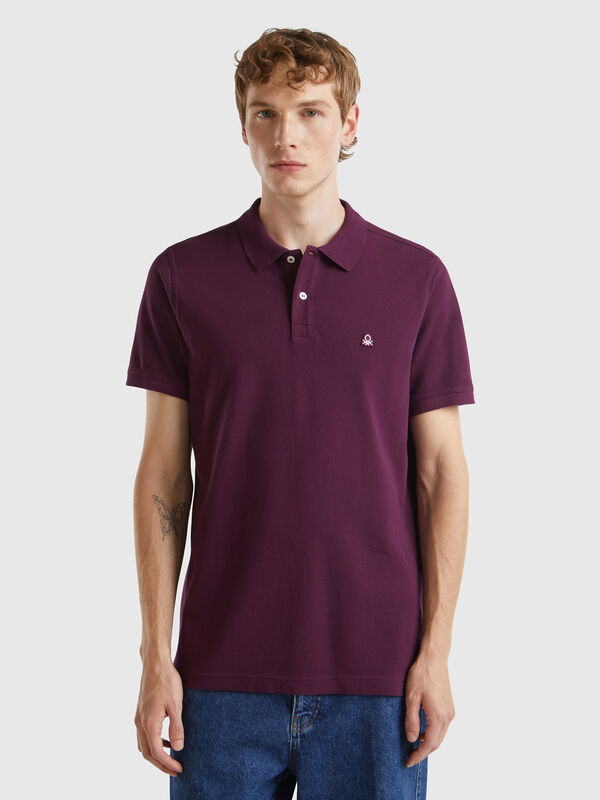 Polo morado oscuro regular fit Hombre