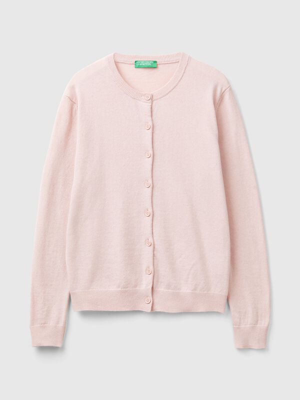 C&aacute;rdigan rosa pastel en mezcla de lana y cachemira Mujer