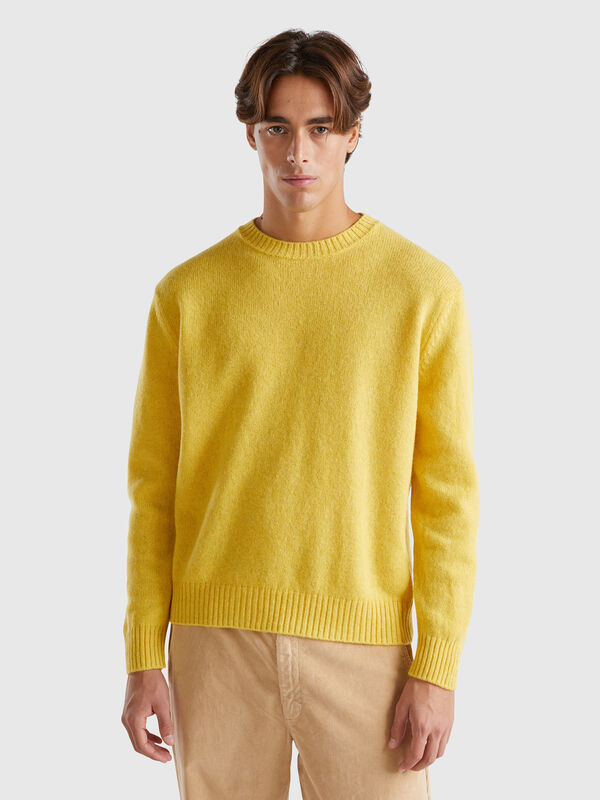 Jersey relaxed fit de pura lana Shetland Hombre