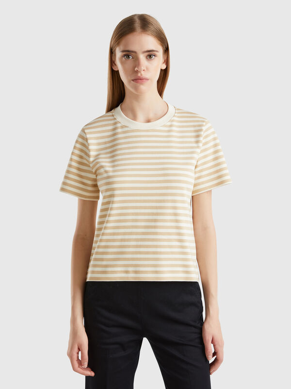 Camiseta de rayas de algodón cálido Mujer