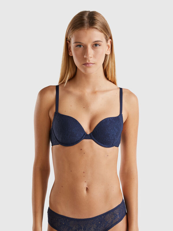 Sujetador push-up de encaje elástico Mujer