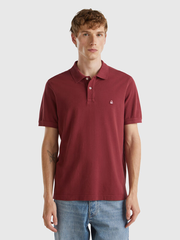 Polo burdeos regular fit Hombre