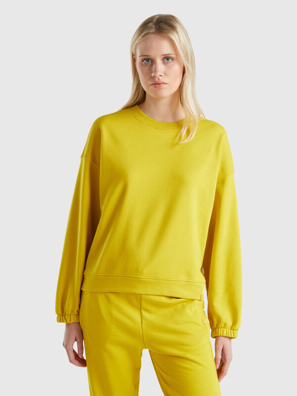 Sudadera de cuello redondo de algodón mixto Mujer