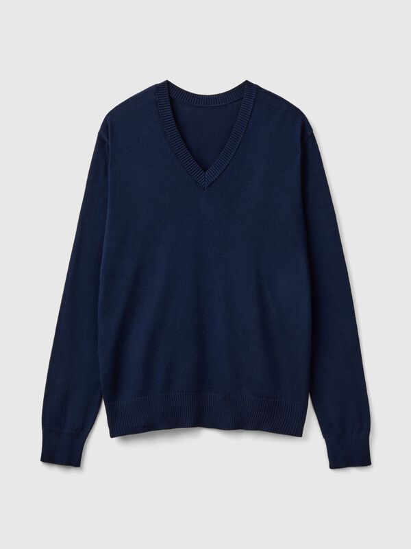 Jersey de Modal mixto con escote de pico Mujer