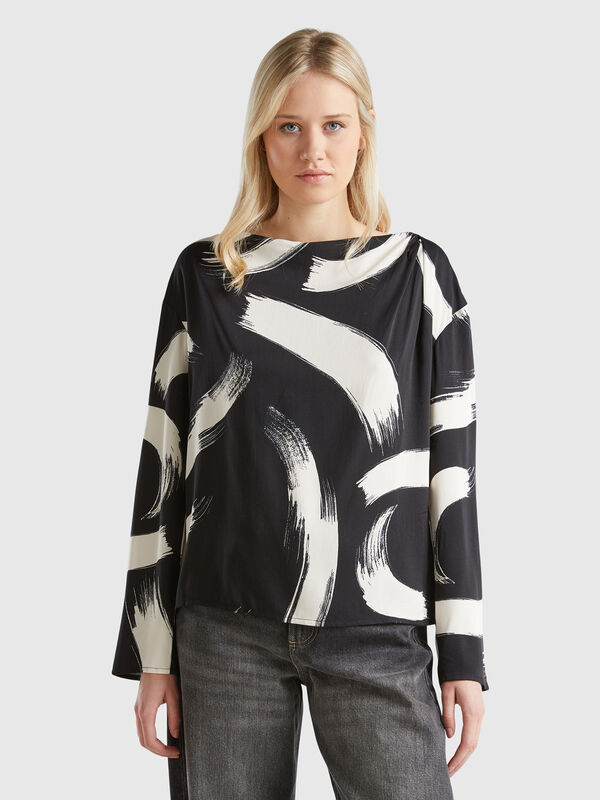 Blusa fluida estampada Mujer