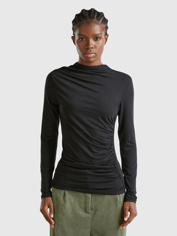 Camiseta slim fit de Modal elástico Mujer