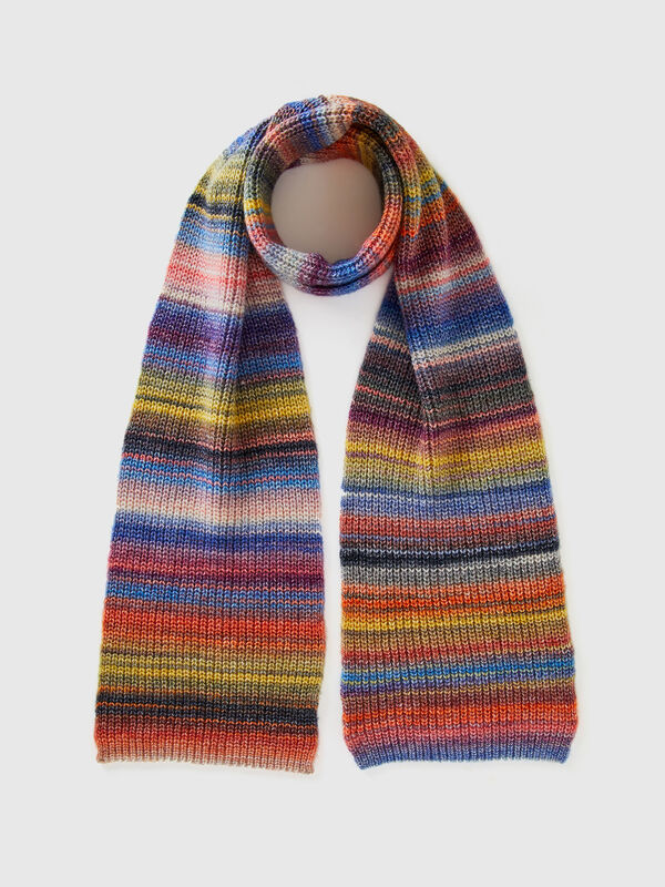 Bufanda multicolor de lana mixta Mujer