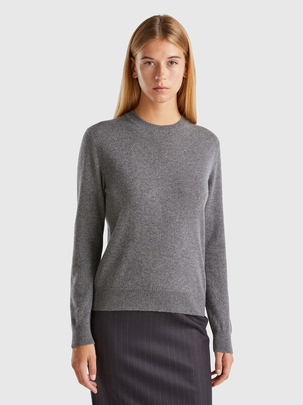 Jersey gris oscuro de 100 % cachemir Mujer