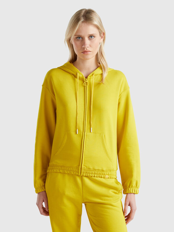 Sudadera de algodón mixto con capucha Mujer