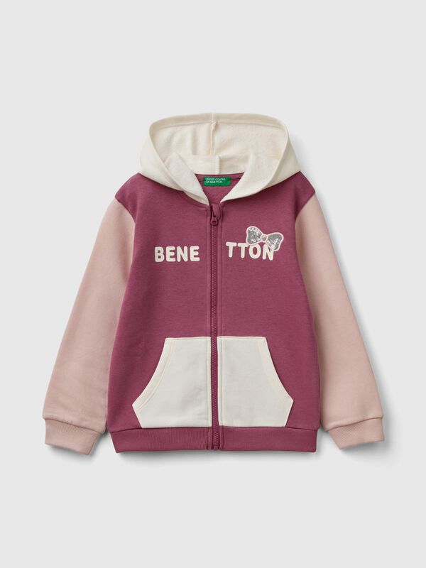 Sudadera con cremallera y lentejuelas Niña