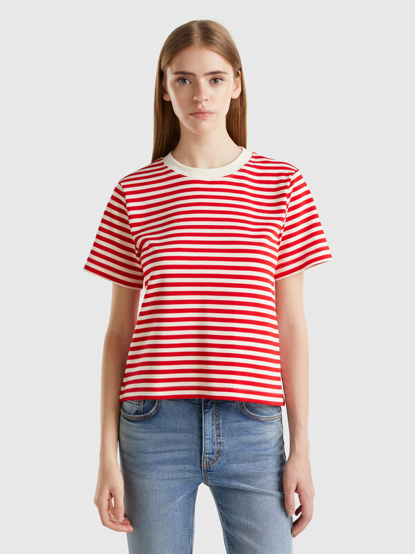 Camiseta de rayas de algodón cálido Mujer