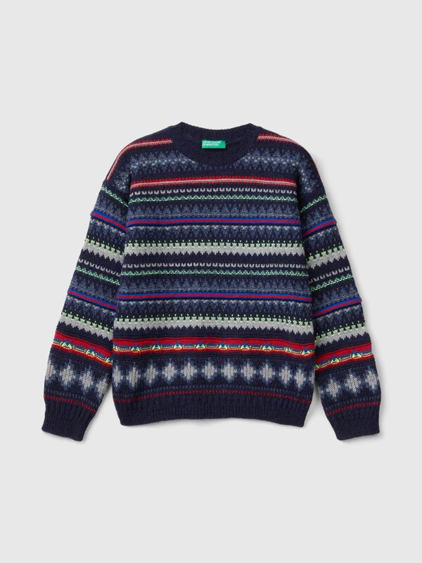 Jersey de jacquard de lana mixta Niño