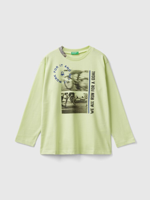Camiseta de algodón orgánico con estampado fotográfico Niño