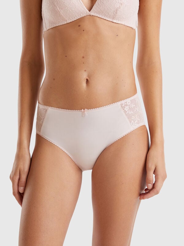 Culotte con inserciones de encaje Mujer