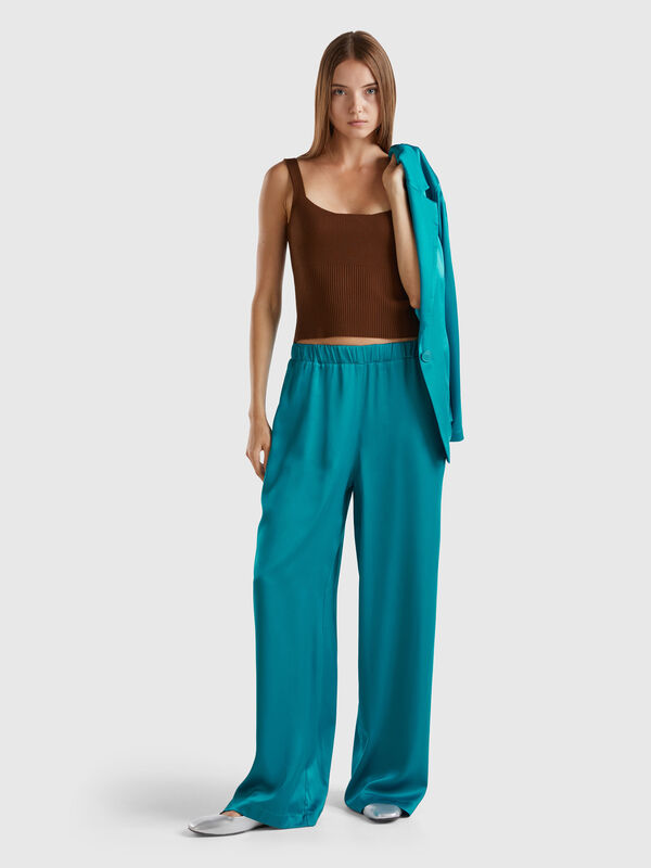 Pantalón amplio de 100 % viscosa Mujer