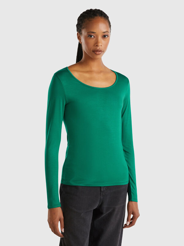 Camiseta en viscosa stretch Mujer
