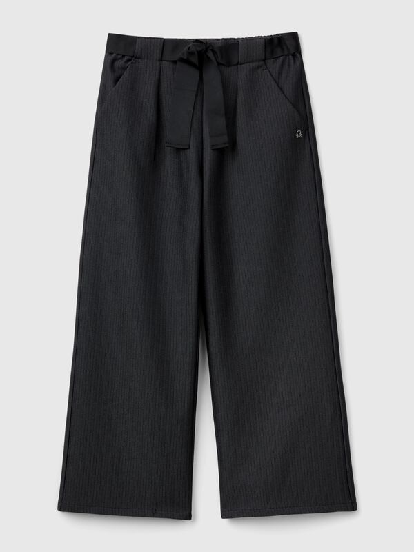 Pantalón palazzo con fajín Niña